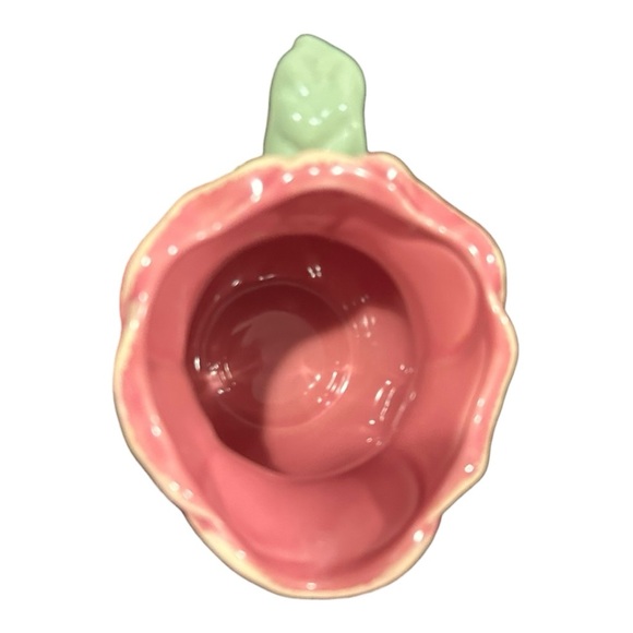 A Special Place Tulip Pink and Green Ceramic Pitcher - Picture 4 of 6